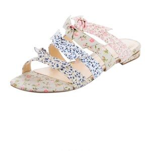 ALEXANDRE BIRMAN Floral-Print Strappy Flat Slide Sandal